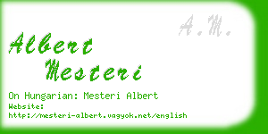 albert mesteri business card